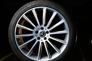 Used Goodyear tyre with silver alloy wheel