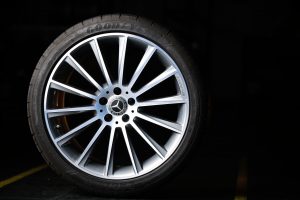 Used Goodyear tyre with silver alloy wheel