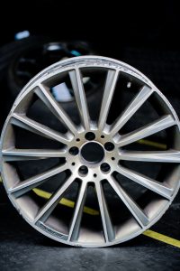 Damaged alloy wheel