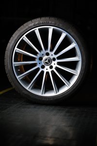 Used Goodyear car tyre with alloy wheel