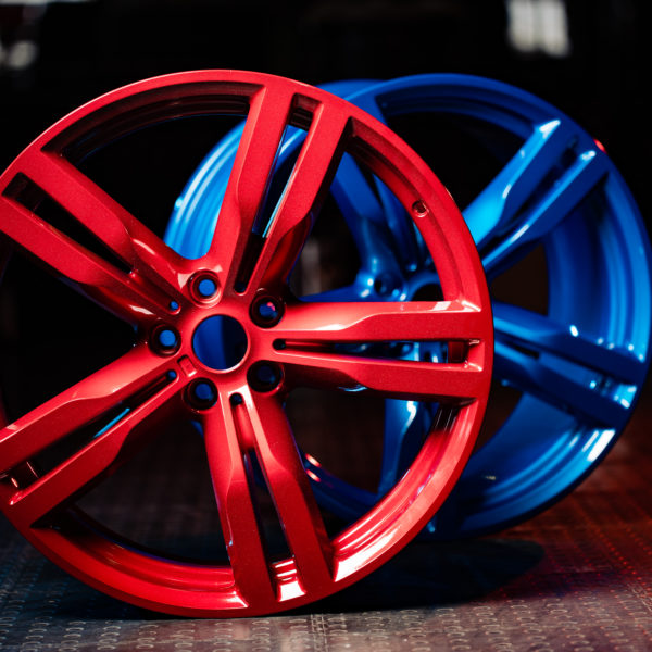 Painted car wheels