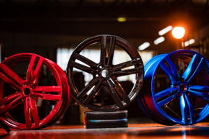 Painted car wheels