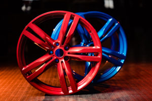 Painted car wheels